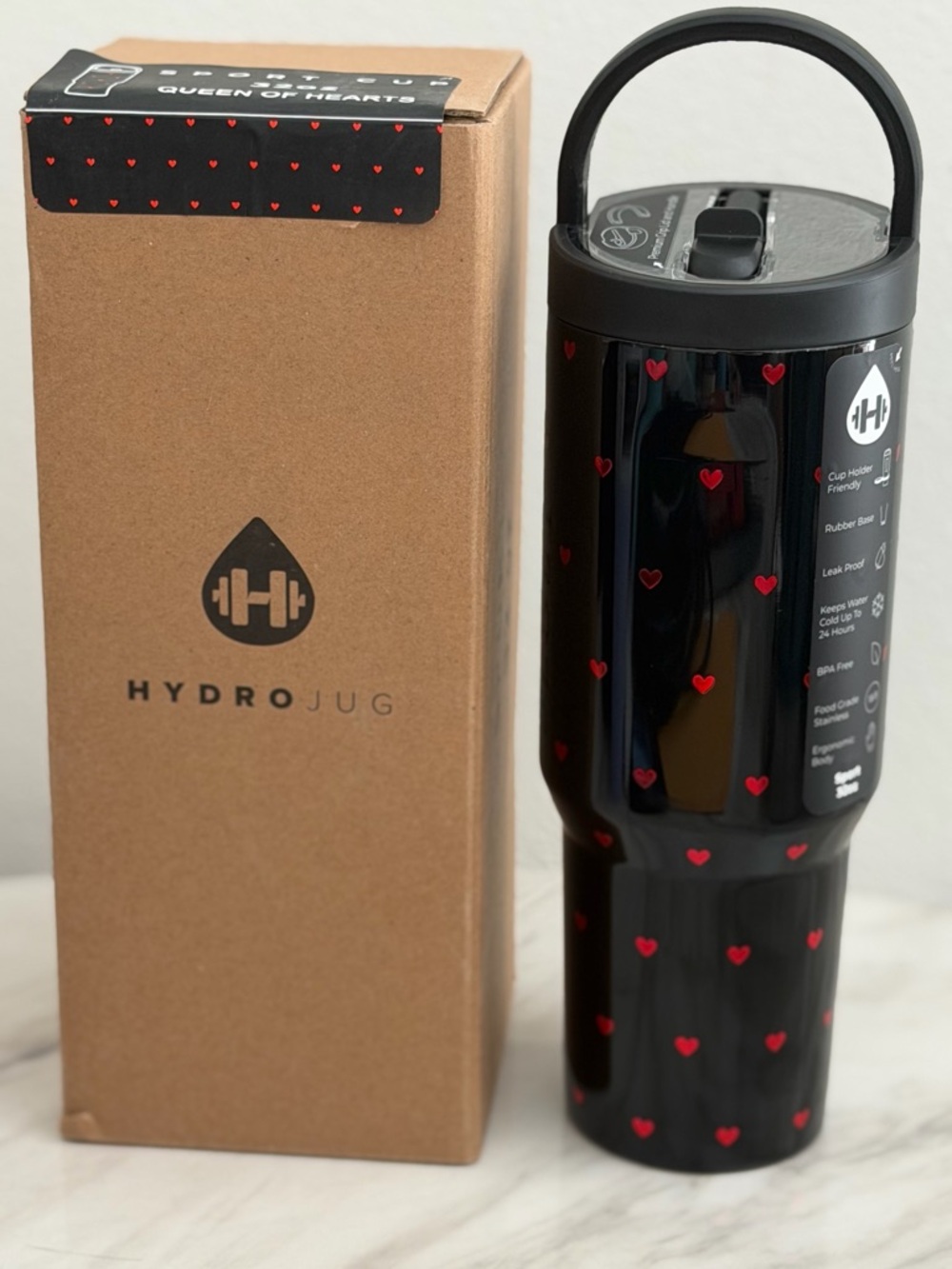 HydroJug Queen of Hearts 32oz Sport